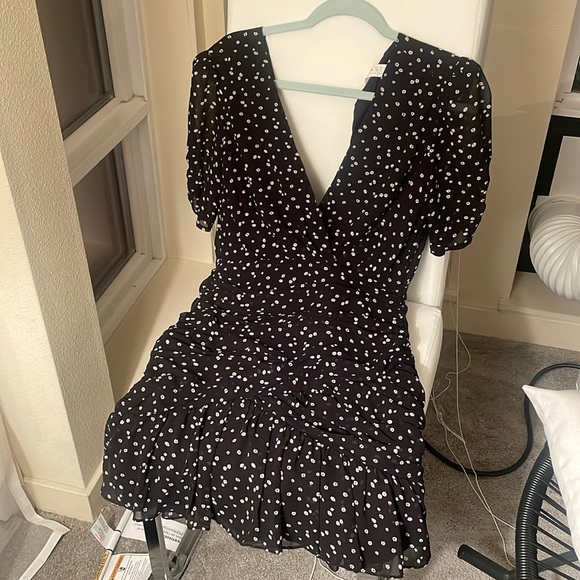 ASTR THE LABEL BLACK FLORAL DRESS WHITE FLOWERS SIZE SMALL - Picture 2 of 3
